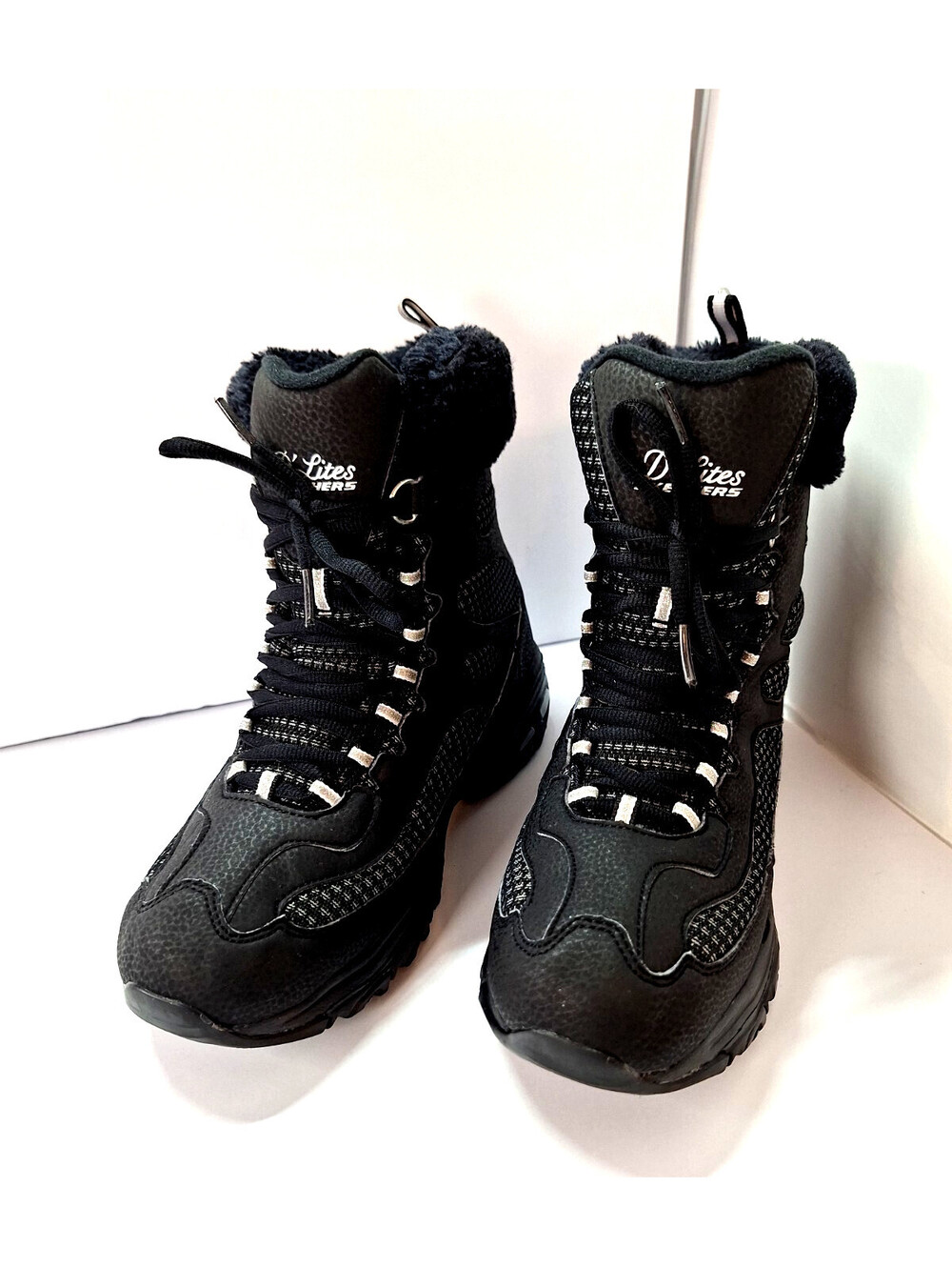 Skechers Black D'Lites Bomb Cyclone Winter Boots Gorpcore Apres Ski Techwear 10